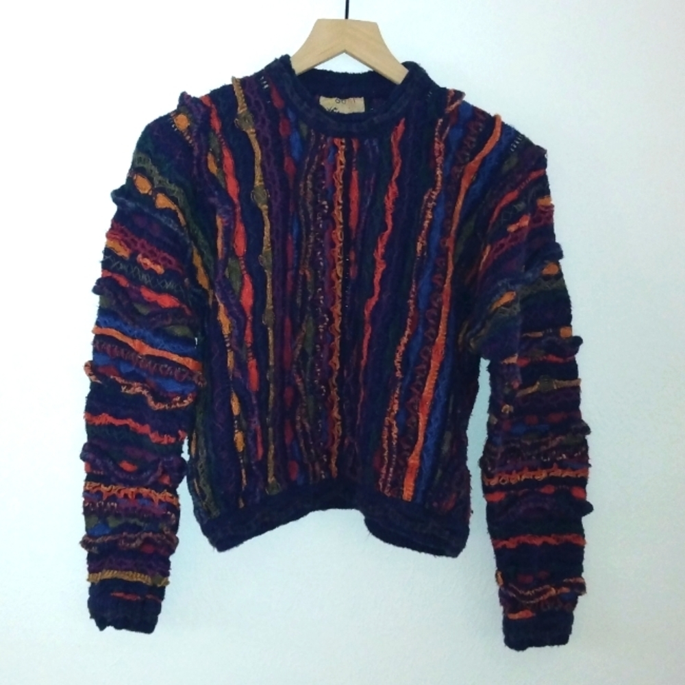 COPY - Vintage Coogi Australia Classic Multi Color Sweater Size SS Cotton Linen